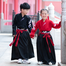 传统中国风帅气男童武侠小孩儿童男女宝宝款 情侣CP装套装表演服