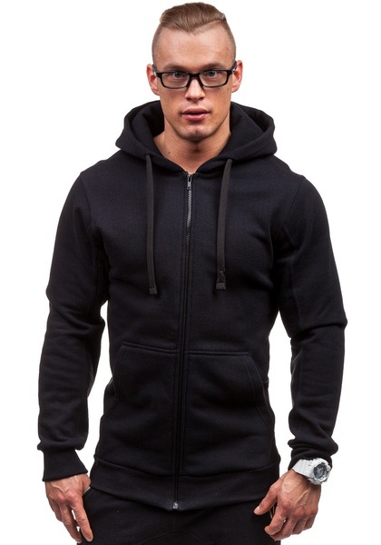 Zipper coat, youth loose hooded hoodie, new casual men's solid color hoodie_vogarts.com