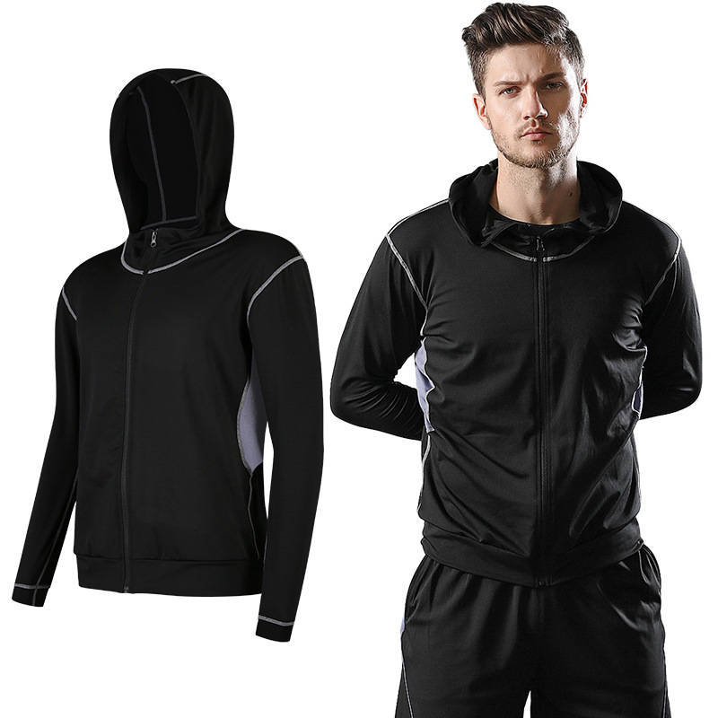 Nueva primavera y verano casual ropa deportiva para hombres gimnasio corriendo chaqueta ligera con capucha entrenamiento transpirable