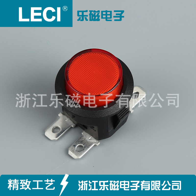 厂家现货供应PS102B-2010001LRB型船型开关银脚圆形红色按钮开关