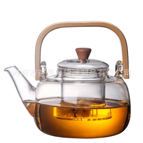 Cooking tea around the stove, glass teapot, bamboo handle teapot, high borosilicate glass teapot, electric ceramic stove, teapot, teapot
