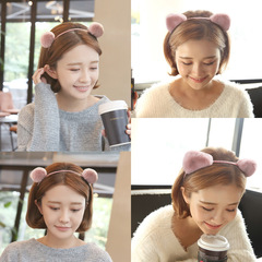Internet celebrity face wash headband, facial mask, plush headband, makeup, cute headband, three-dimensional animal cat ears and rabbit ears headband