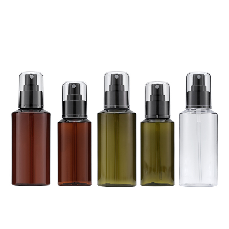 100mL marrón 150ml verde PET spray botella cosmética tóner embalaje aerosol embalaje Xumin en stock