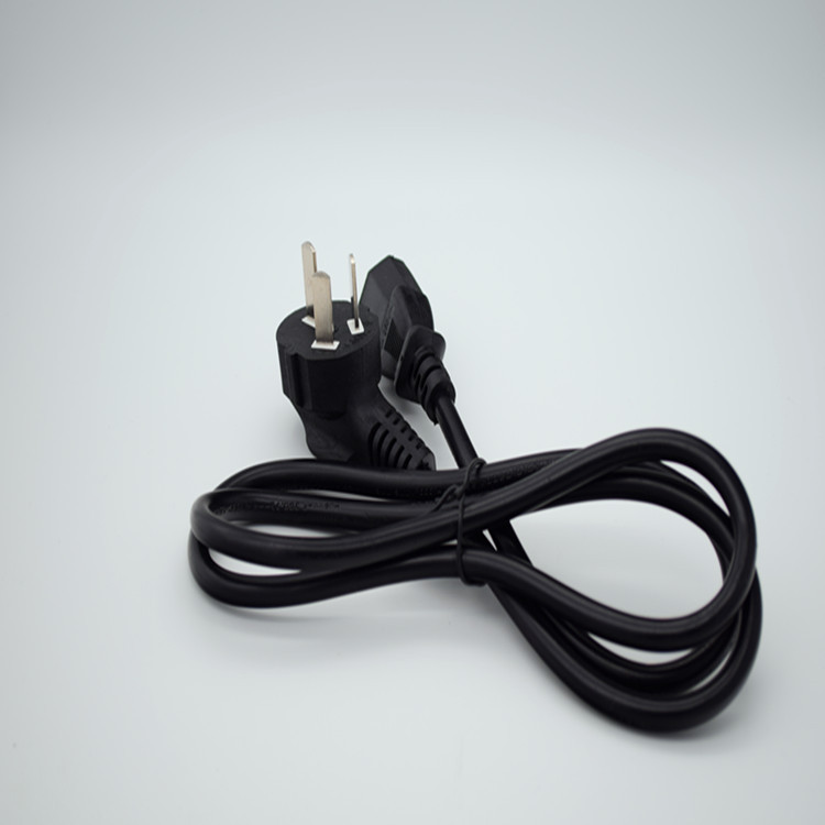 电饭煲三芯弯插头电源线 1.8米3*0.75 电脑品字尾电源线 国标插头