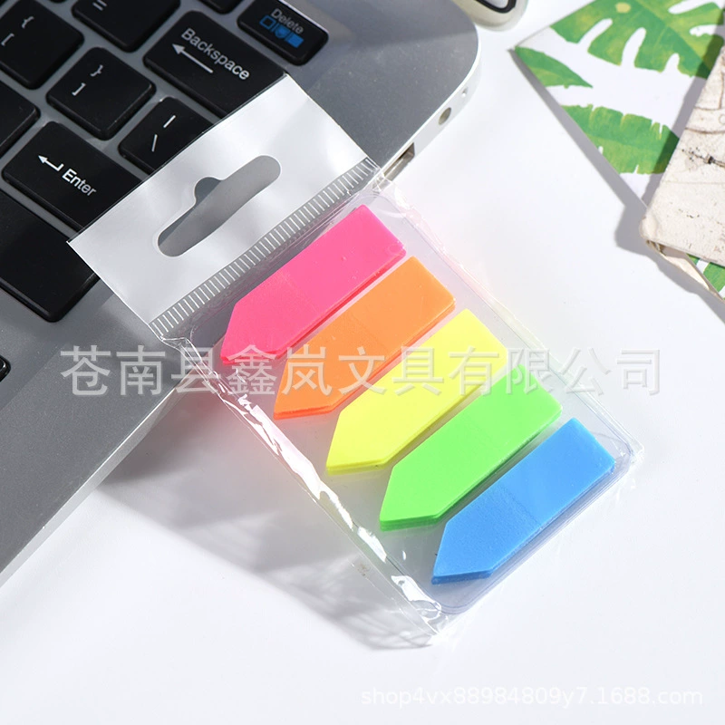 Флуоресцентный прозрачный цвет для домашних животных 5-цветные наклейки со стрелкой N раз липкая записная книжка наклейки для домашних животных липкая заметка для домашних животных