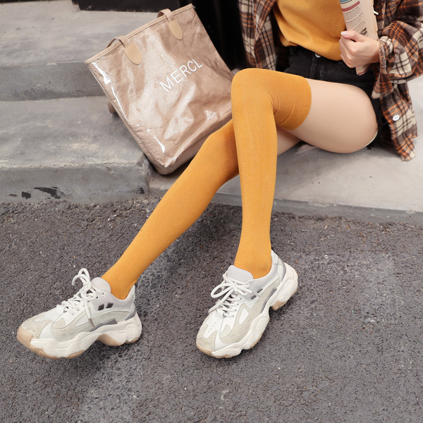 Summer white Japanese knee socks