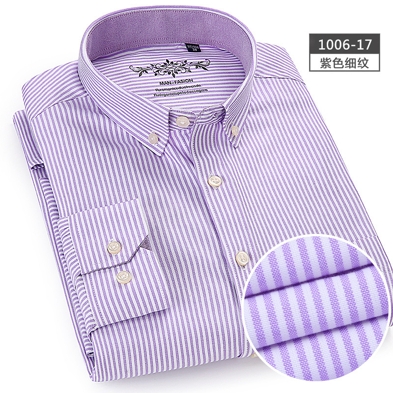 2024 primavera Oxford camisa tejida de manga larga camisa casual joven y de mediana edad camisa de moda todo fósforo ropa de hombre en stock al por mayor