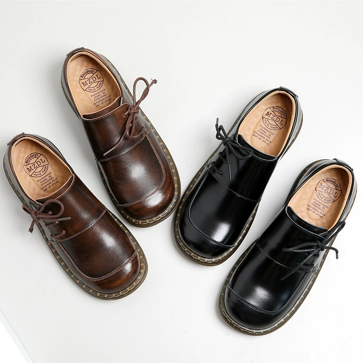 Заказать ~~ маленькие кожаные туфли женские в британском стиле ретро с юбкой 2021 новые одиночные туфли черные японские туфли JK