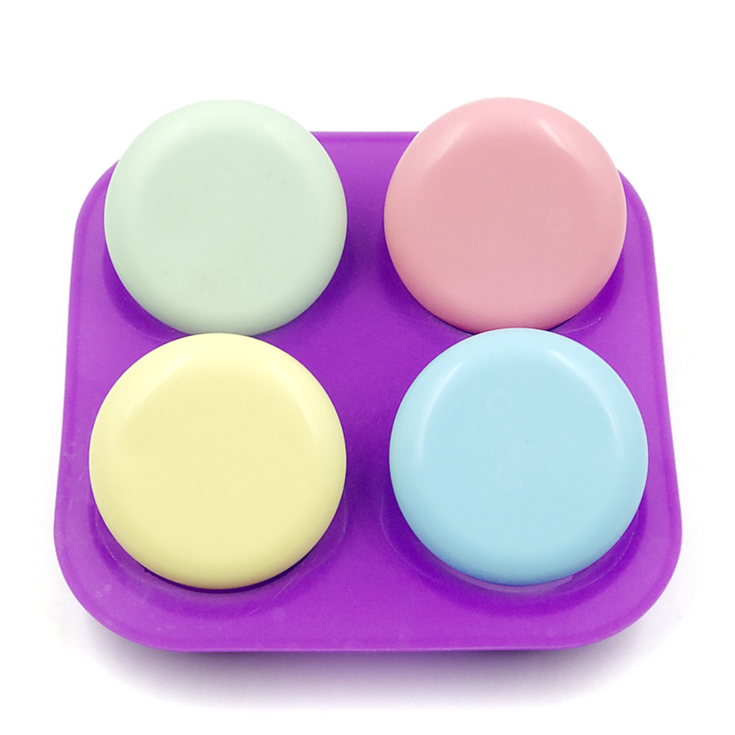 4-piece round homemade epoxy soap candle mold diy handmade soap mold three-dimensional silicone soap mold baking tool