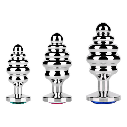 Metal anal plug with smooth thread in the back chamber, small, medium and large, stainless steel anal plug, alternative toy, gay utensil