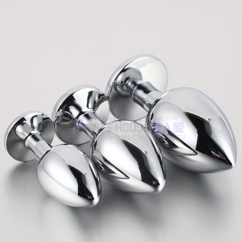 Metal anal plug with smooth thread in the back chamber, small, medium and large, stainless steel anal plug, alternative toy, gay utensil