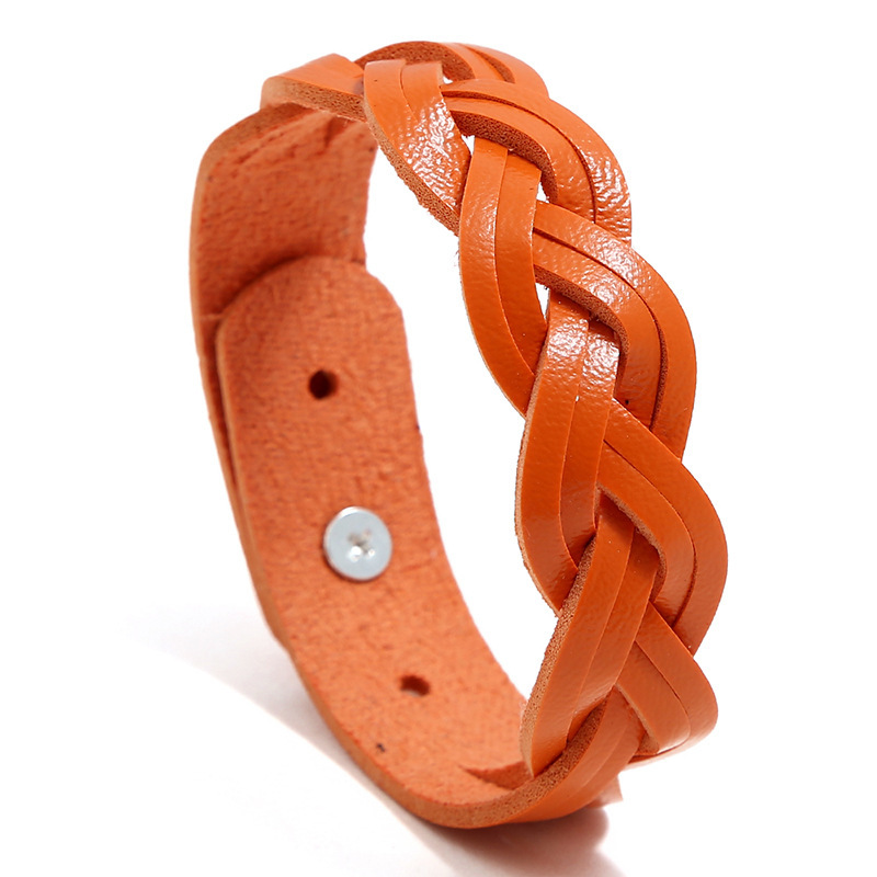 Punk factory direct Korean ladies woven leather bracelet simple Joker color student bracelet accessories wholesale