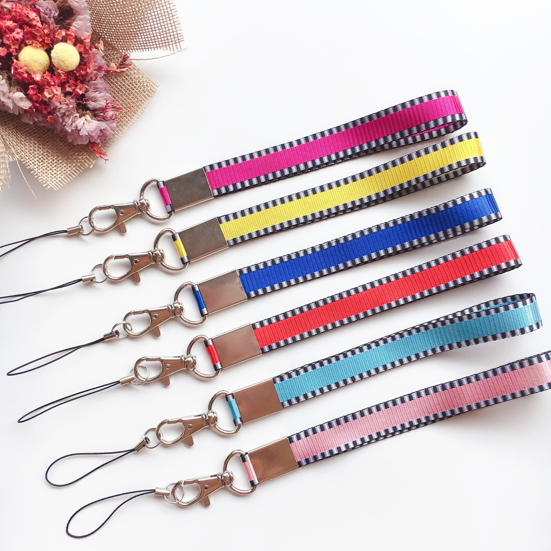 菲林手机手腕短挂绳15mm宽织带长短款钥匙扣挂件挂带证件卡套