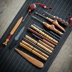 Pu'er tea knife, stainless steel tea needle, tea cone tea opener, tea distribution device, bamboo black ebony tea set accessories factory supply 