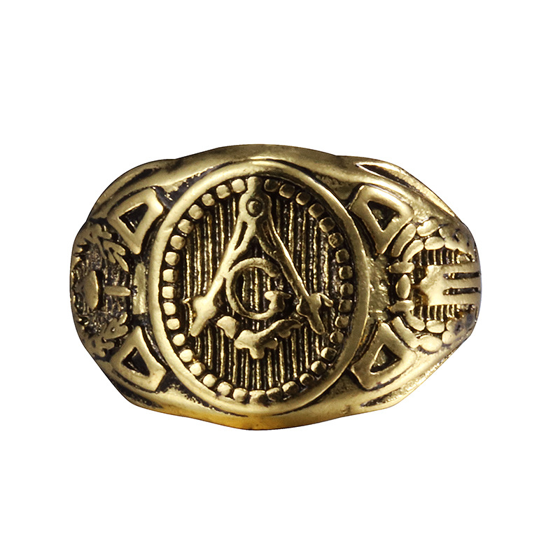 AliExpress Explosions Retro Masonic Logo Ring Ring Trendy Men's Personality Fashion Ring Jewelry Factory Outlet