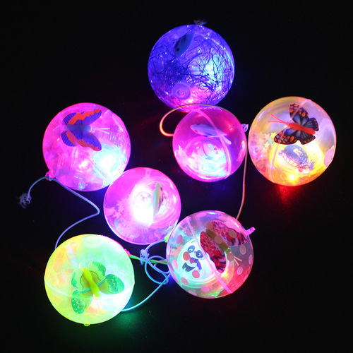 Glitter crystal ball, luminous bouncy ball, colorful jumping ball, water polo, flashing night market toys, street stall supply wholesale