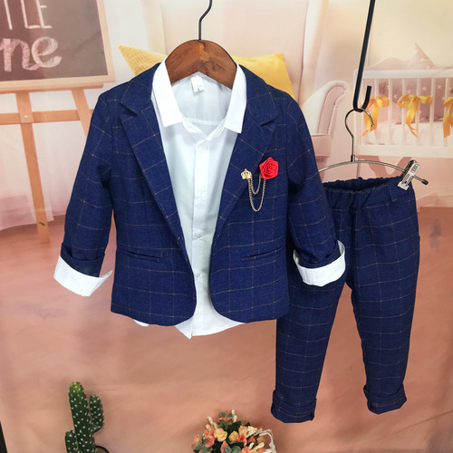 Factory wholesale: Kids' boys' suits, Korean-style blazers, flower boy formal wear, children's fashion show outfits, trendy kids' clothing sets
