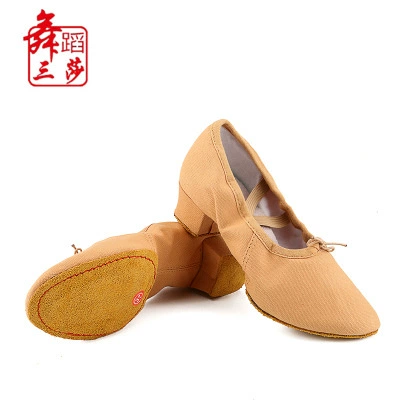 Brown cloth teacher shoes
