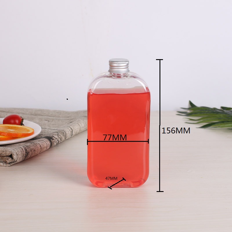 300ML350Ml400ML扁瓶PET塑料方瓶果汁奶茶冷饮瓶周杰伦麦吉同款