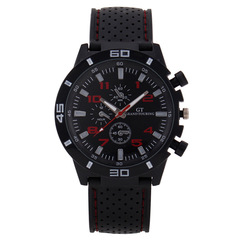 Wholesale Three-Eye Digital Sports Men's Watch for Men, Quartz Watch with Silicone Strap