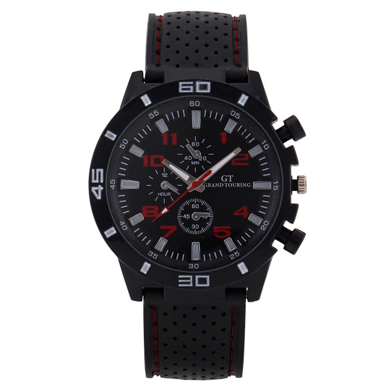 Foreign Trade Popular Three-Eye Digital Sports Men's Watch Men's Watch Men's Quartz Watch Silicone Band Manufacturer Spot Wholesale