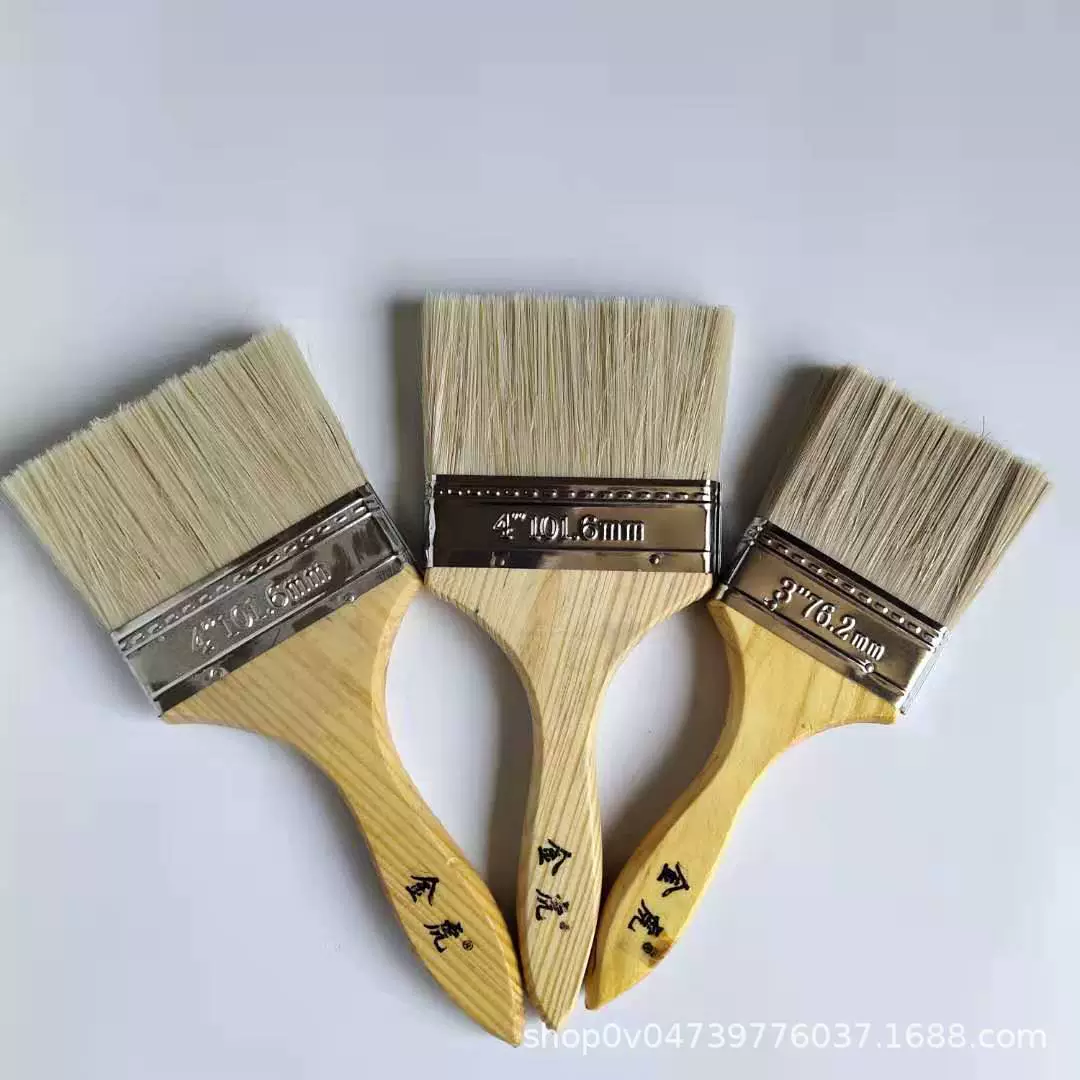 Промышленная кисть для покраски с длинными густыми щетинками и деревянной ручкой, кисть для чистки инструментов, кисть для покраски Jinhu.