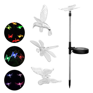 Factory hot sale solar butterfly lawn lamp Dragonfly hummingbird ground lamp colorful color changing garden decorative lamp