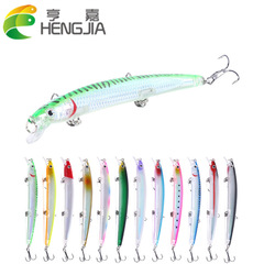Hengjia's popular long-range floating minnow laser lure 13.5CM sea fishing bass tip-up bait wholesale