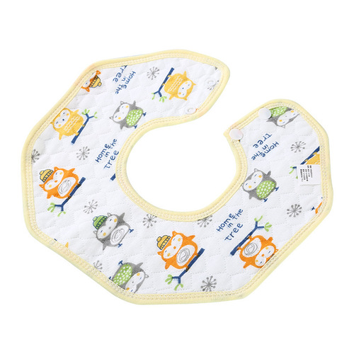 Maternal and infant children's octagonal waterproof bib Summer ultra-thin waterproof bib Baby cartoon saliva napkin