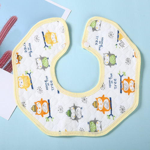 Maternal and infant children's octagonal waterproof bib Summer ultra-thin waterproof bib Baby cartoon saliva napkin