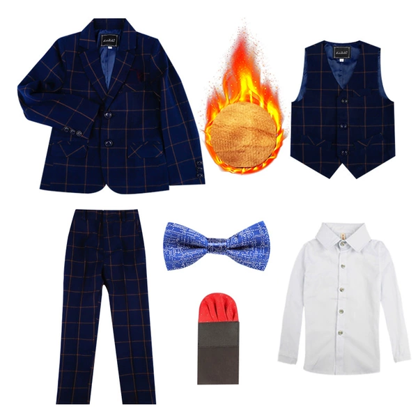 Fleece set, shirt, bow tie lapel pin
