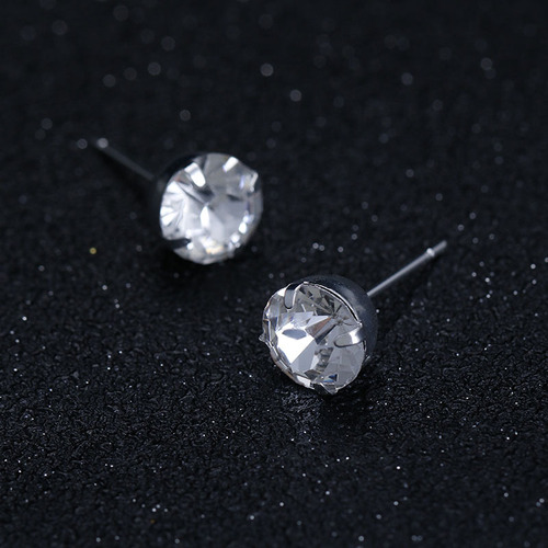 European and American fashion simple single row sparkling diamond necklace necklace earrings two-piece set wedding accessories bridal set N5470