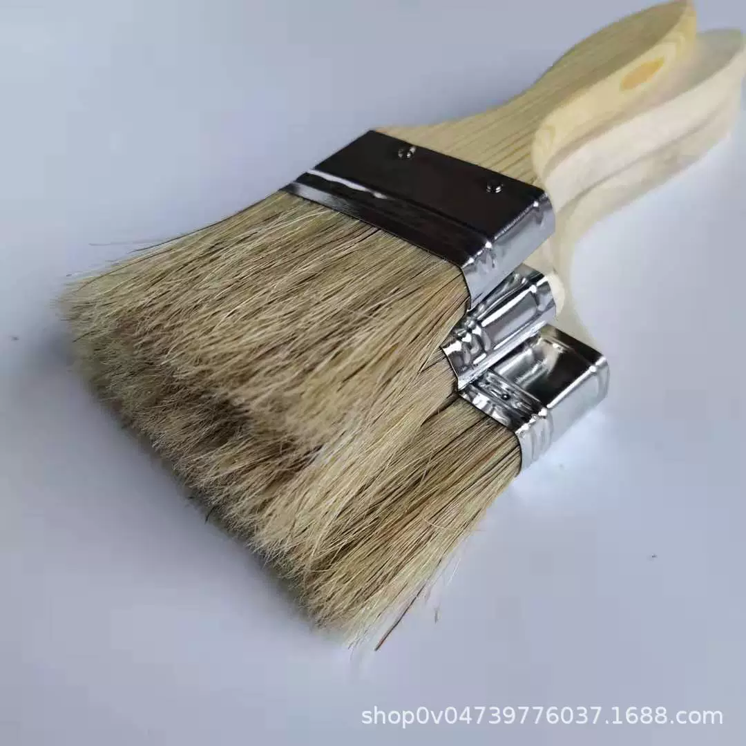 Заводская поставка деревянная ручка кисть 2 дюйма 3 дюйма 4 дюйма чистая щетина кисть средней толщины кисть чистая щетина кисть