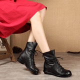 以一 Летние кожаные короткие сапоги для отдыха, ботинки, мягкая подошва