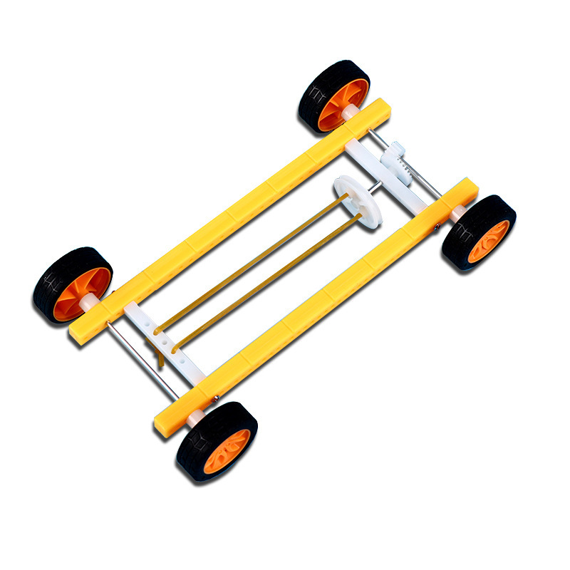 Technology small production rubber band power car student DIY handmade puzzle stem pull back recoil car model
