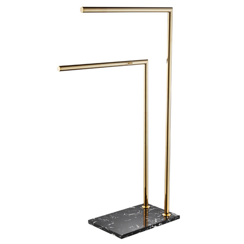 Bathroom marble European-style floor-standing double-pole towel bar clothes hanger countertop bath towel rack storage bath towel rack