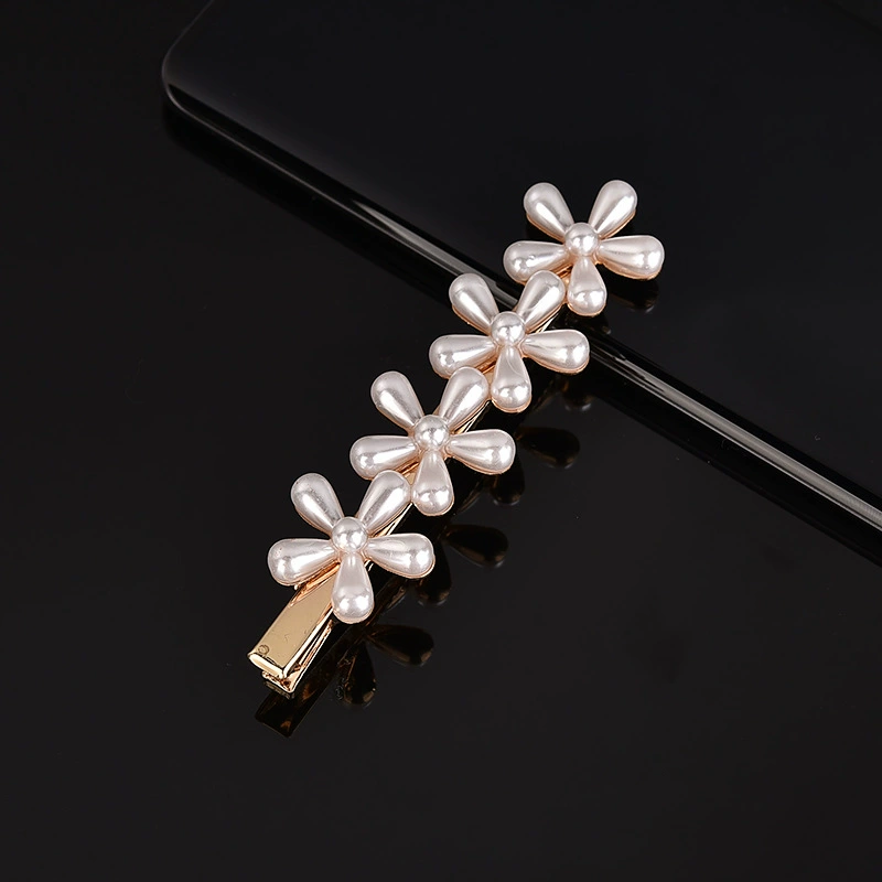 handmade Pearl Hair Clip, Woven Bow Design, 9 cm, Korean Simple Elegant