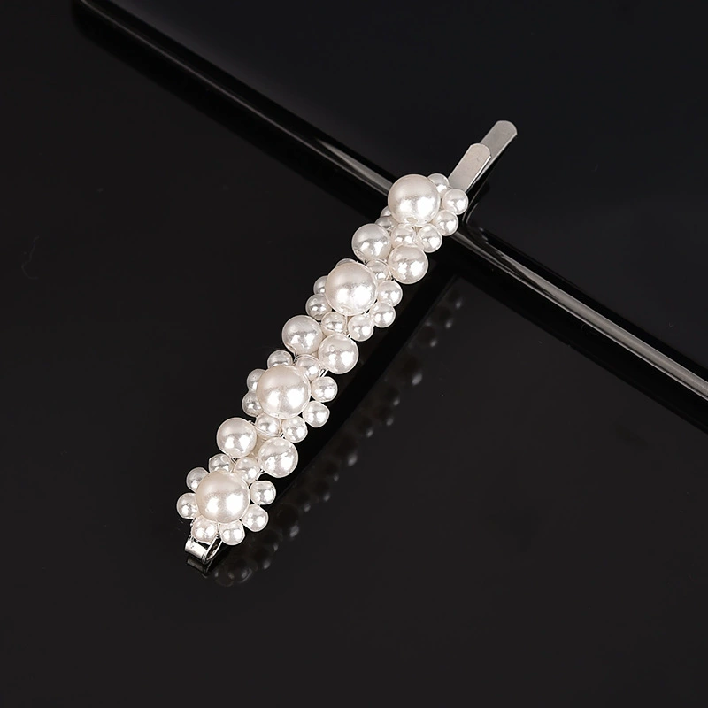 handmade Pearl Hair Clip, Woven Bow Design, 9 cm, Korean Simple Elegant