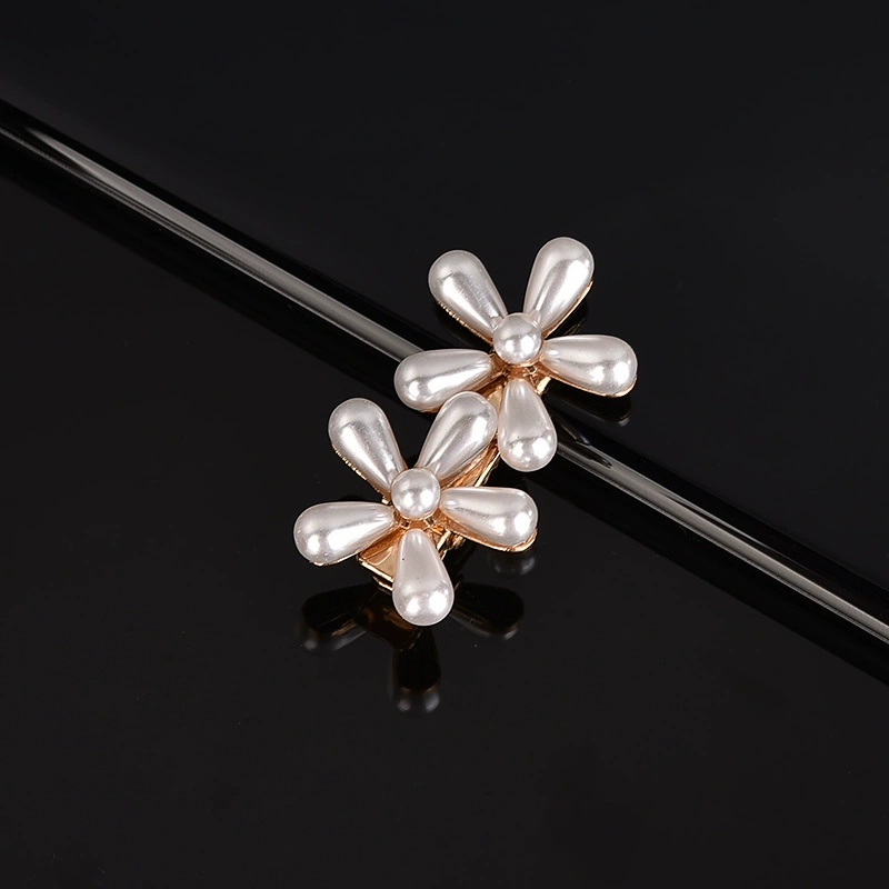 handmade Pearl Hair Clip, Woven Bow Design, 9 cm, Korean Simple Elegant