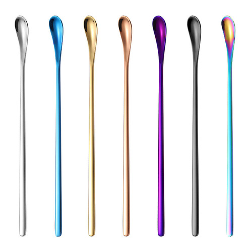 304 stainless steel Japanese style creative long handle small chocolate spoon deep jar honey spoon coffee stirring spoon milk tea smoothie spoon