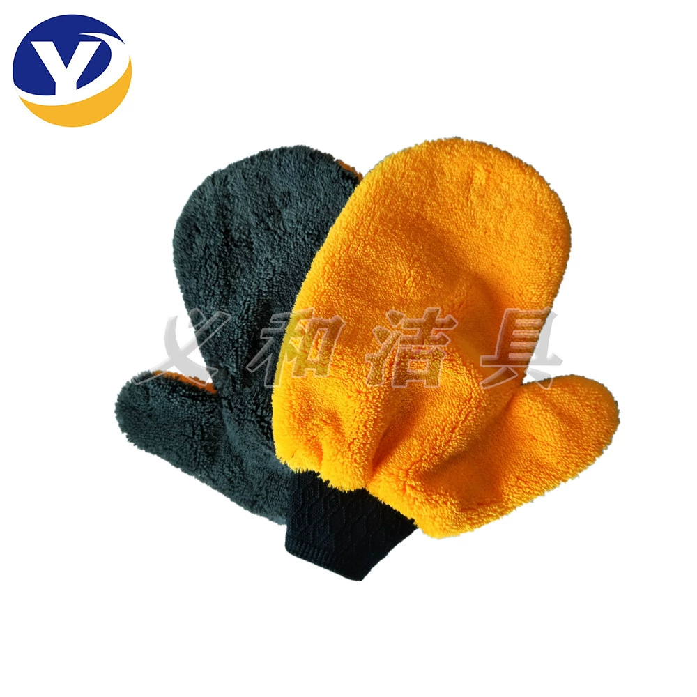 Прямые поставки с фабрики двусторонние коралловые флисовые перчатки для чистки автомобилей перчатки для мытья автомобилей перчатки для большого пальца бытовые средства для чистки автомобилей