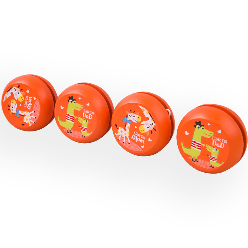 Lindo madera yo-yo niños dibujos animados animal yo-yo bola yoyo puesto Venta caliente juguete de madera pequeño regalo
