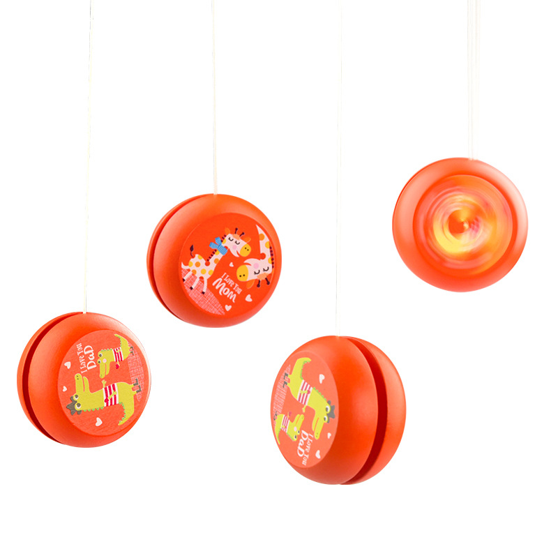 Lindo madera yo-yo niños dibujos animados animal yo-yo bola yoyo puesto Venta caliente juguete de madera pequeño regalo