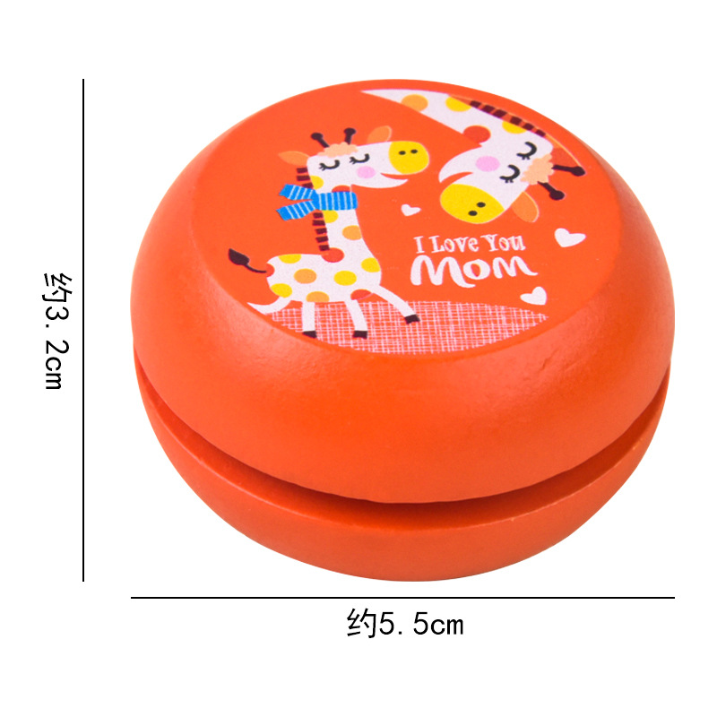 Lindo madera yo-yo niños dibujos animados animal yo-yo bola yoyo puesto Venta caliente juguete de madera pequeño regalo