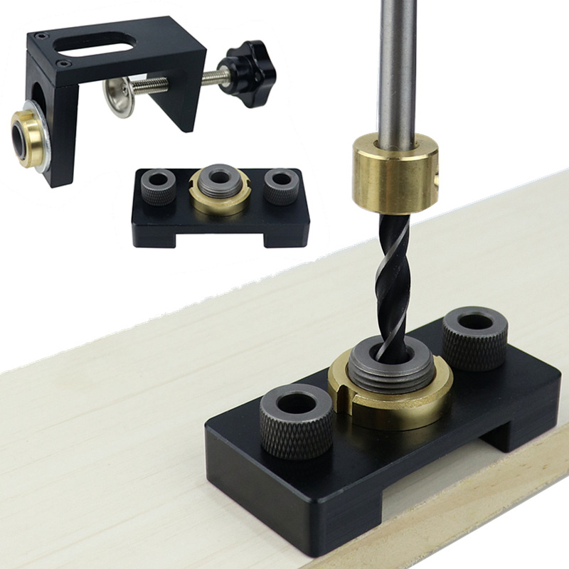 Carpintería tres en uno de perforación de agujero recto localizador de madera redonda Tenon localizador de muebles puncher conector puncher