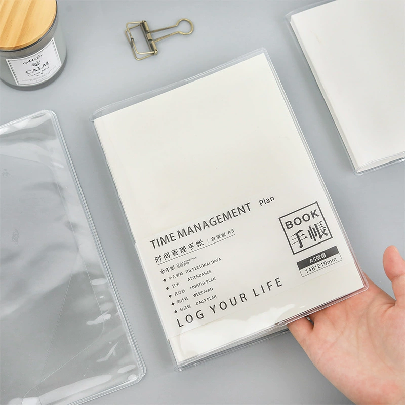 Transparent PVC Book Cover — Waterproof Notebook Jacket for Students, A6 & A5 Options