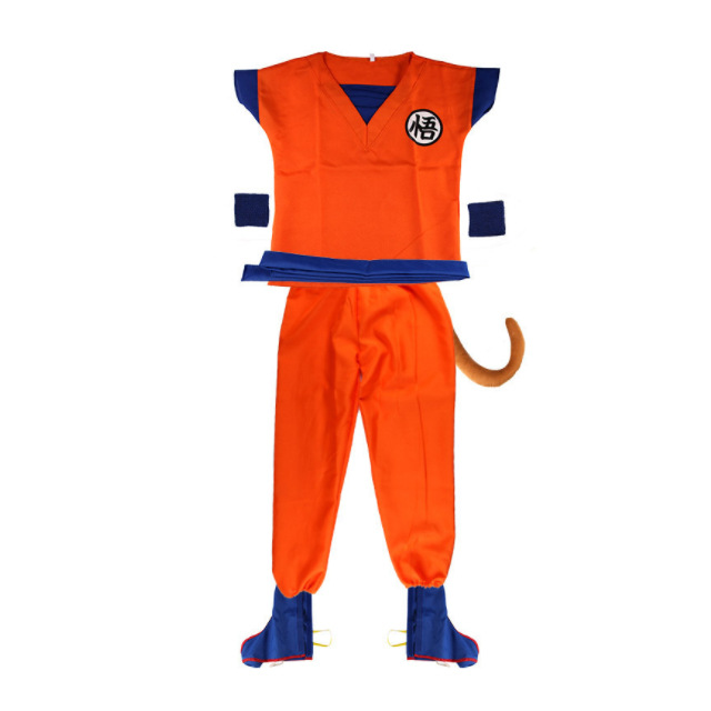 Halloween Cosplay Dragon Ball Rey Mono traje niños anime Super Saiyan rendimiento peluca