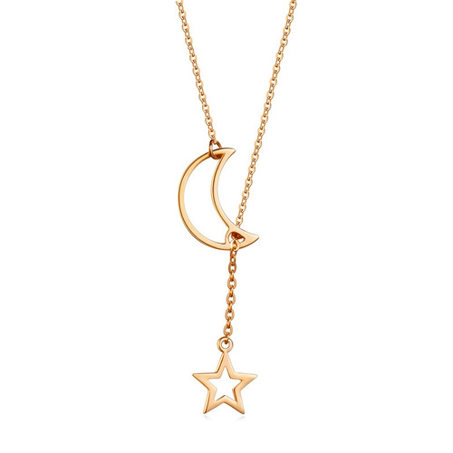 New jewelry, European and American style, sexy star and moon pendant, simple and versatile necklace, cross-border hot selling accessories for women