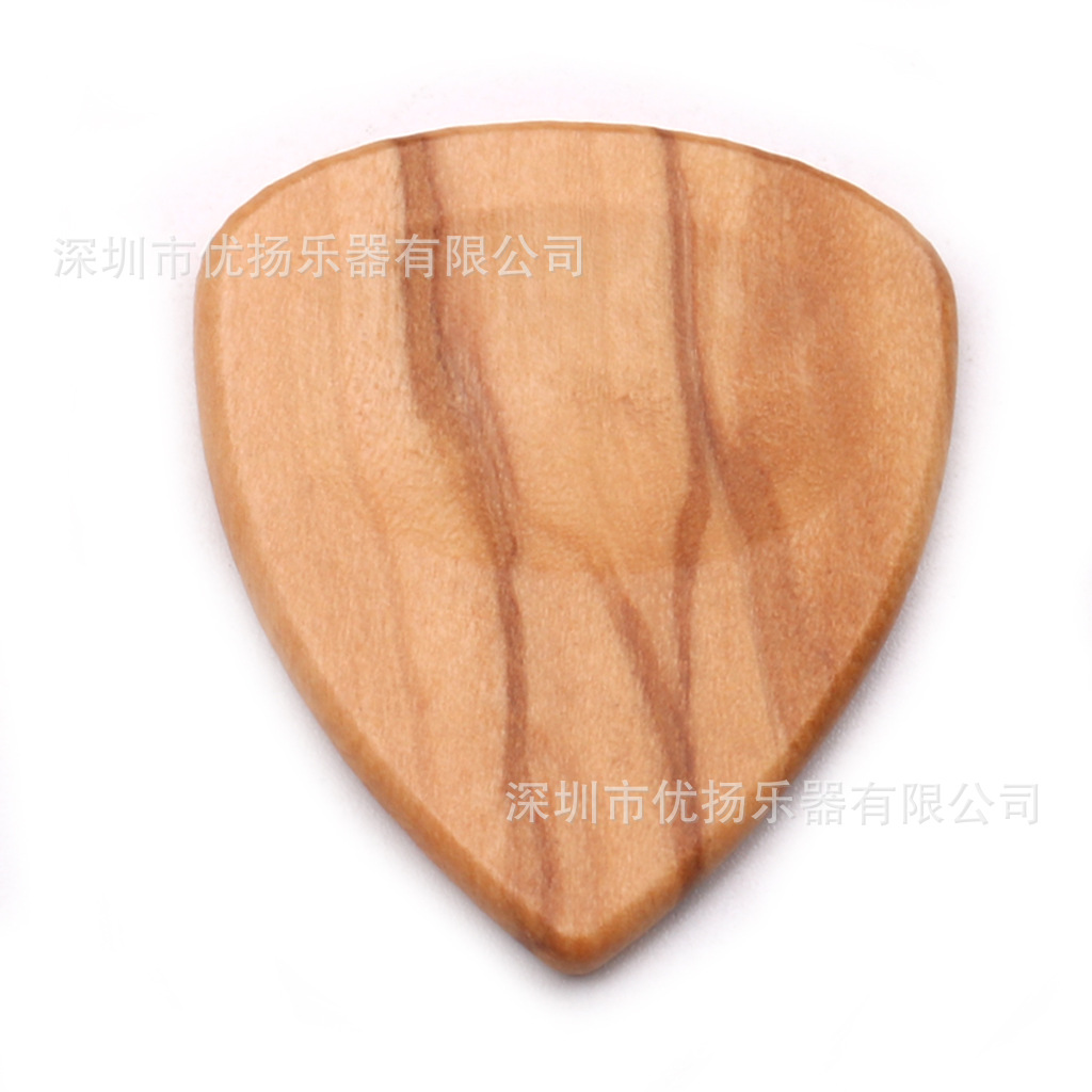 Tallado logo guitarra de madera Pick madera metralla Folk Bass ukulele Pick Guitar Accesorios