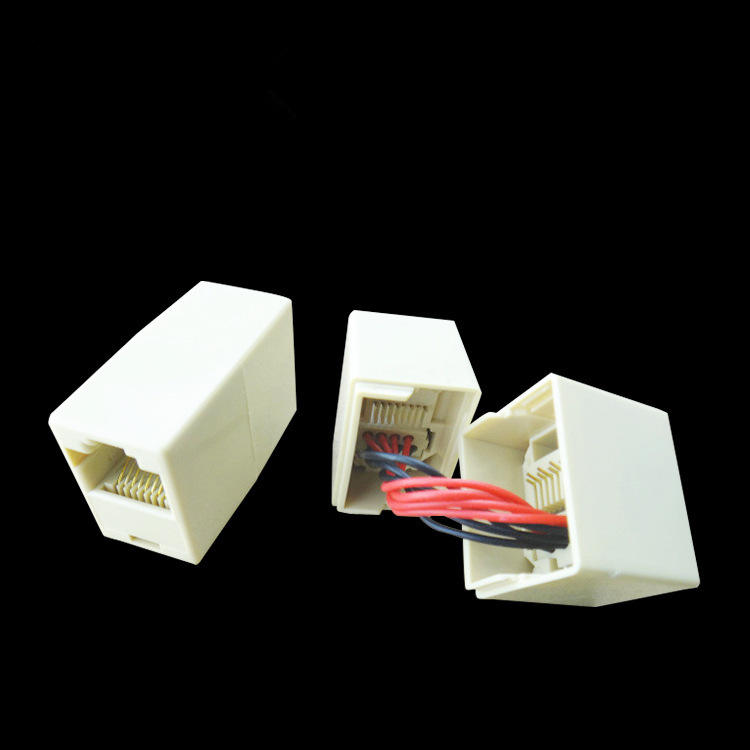 纯铜网络直通头对接口 RJ45网线连接器 线对线双通对接头延长器